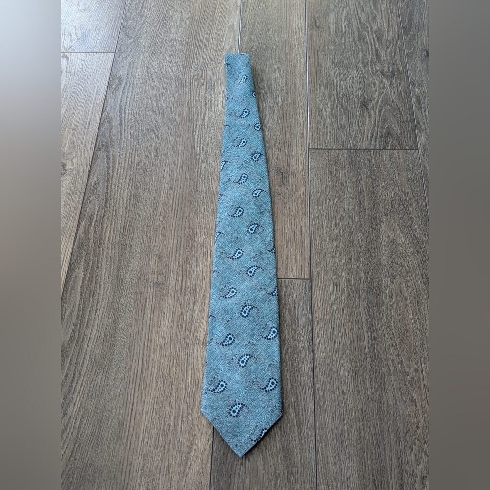 Monsieur Cravatieur Necktie Polyester Tie Tear Drop Paisley Blue Formal Work
